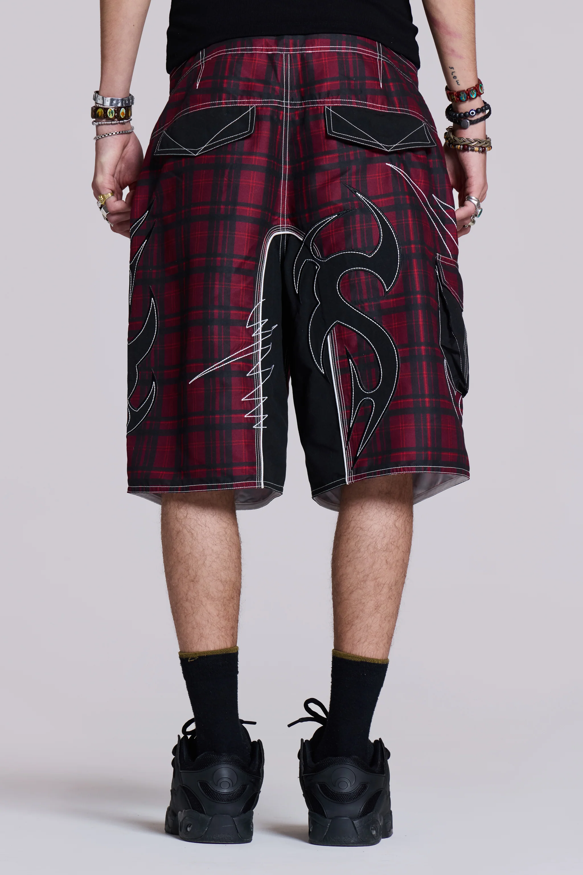 Tribal Check Board Shorts - Image 4