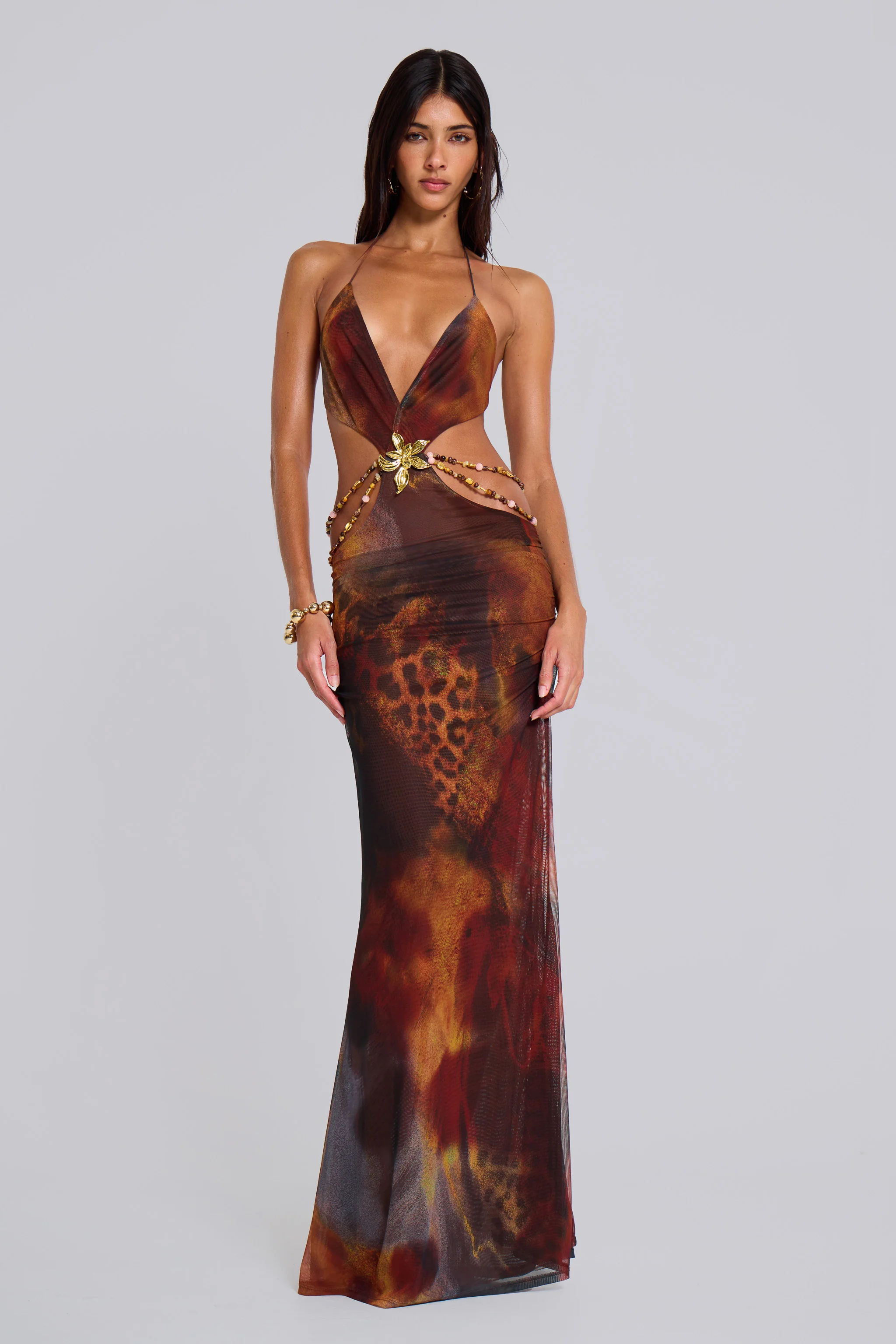 Vida Backless Maxi Dress in Whiskey - Image 4