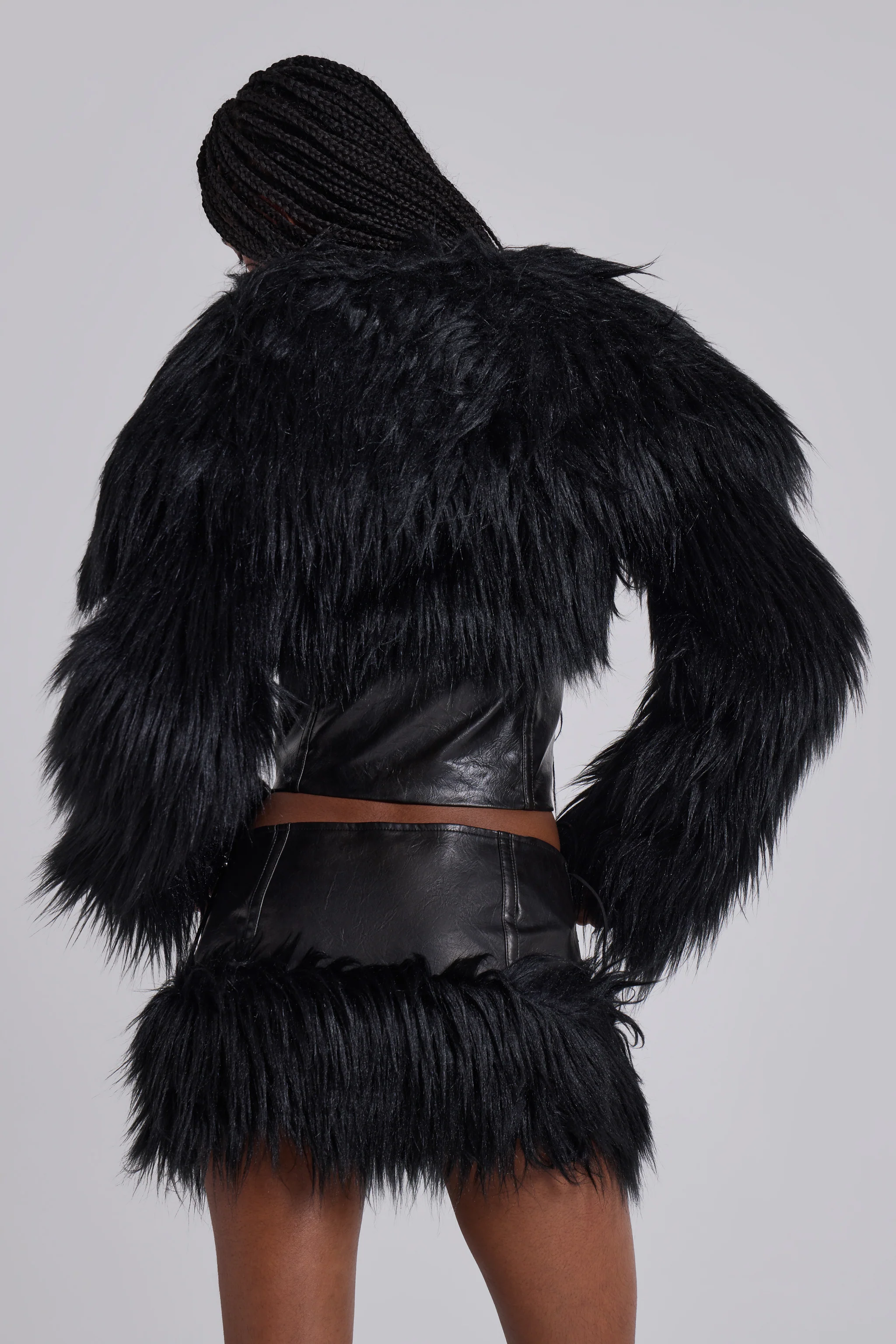 Viera Faux Fur and Leather Jacket - Image 3