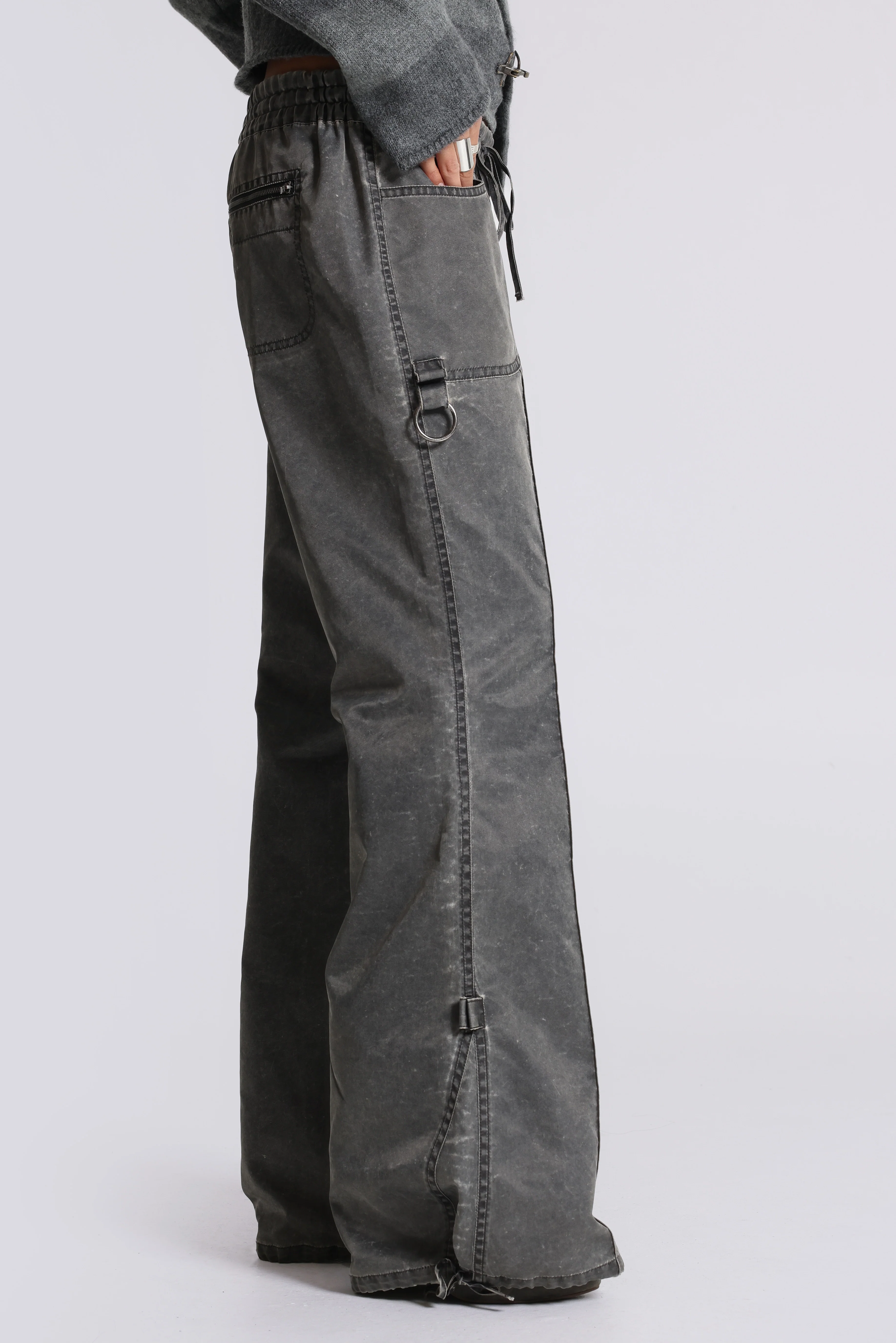 Vire Washed Satin Bootcut Cargos - Image 2