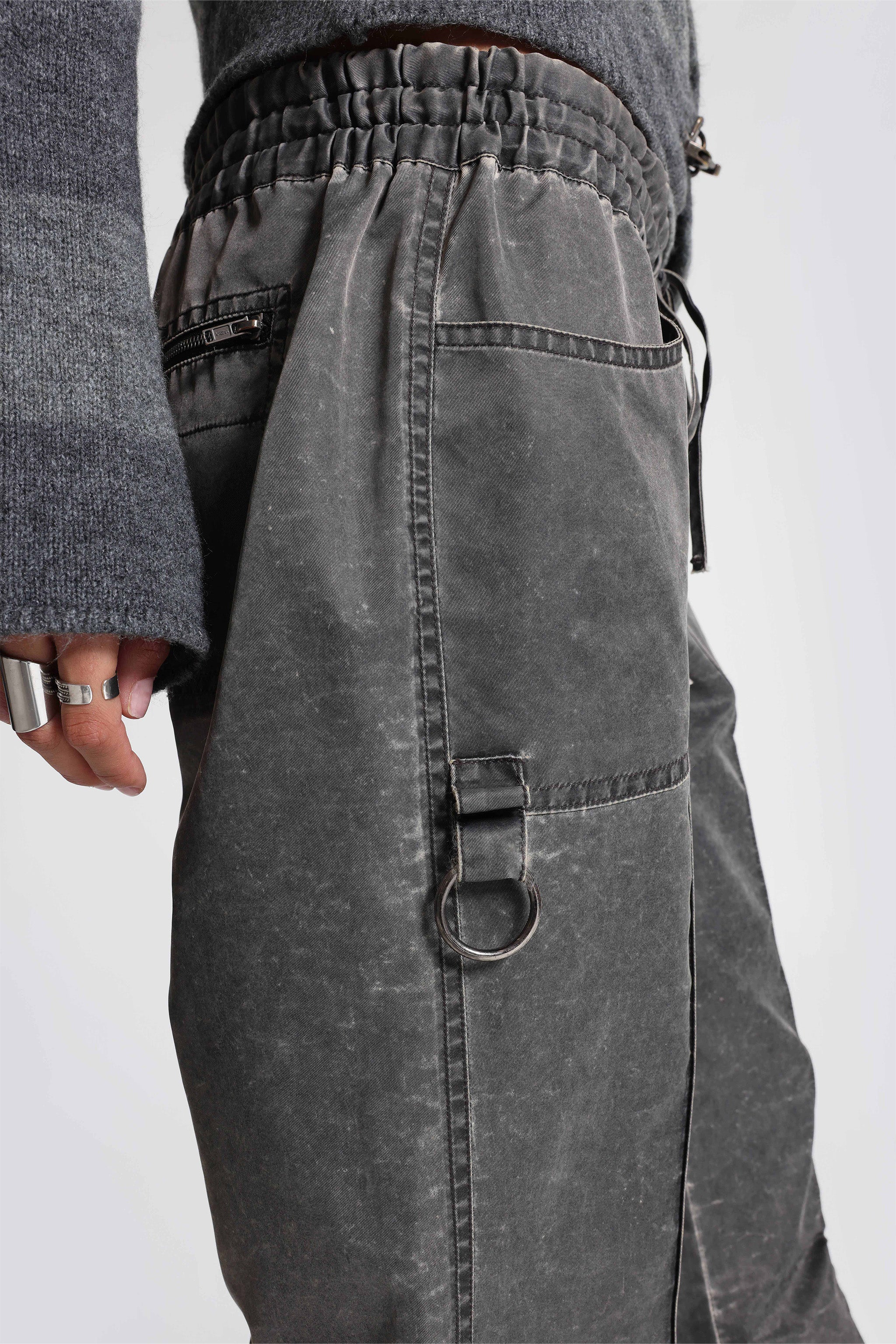 Vire Washed Satin Bootcut Cargos - Image 4