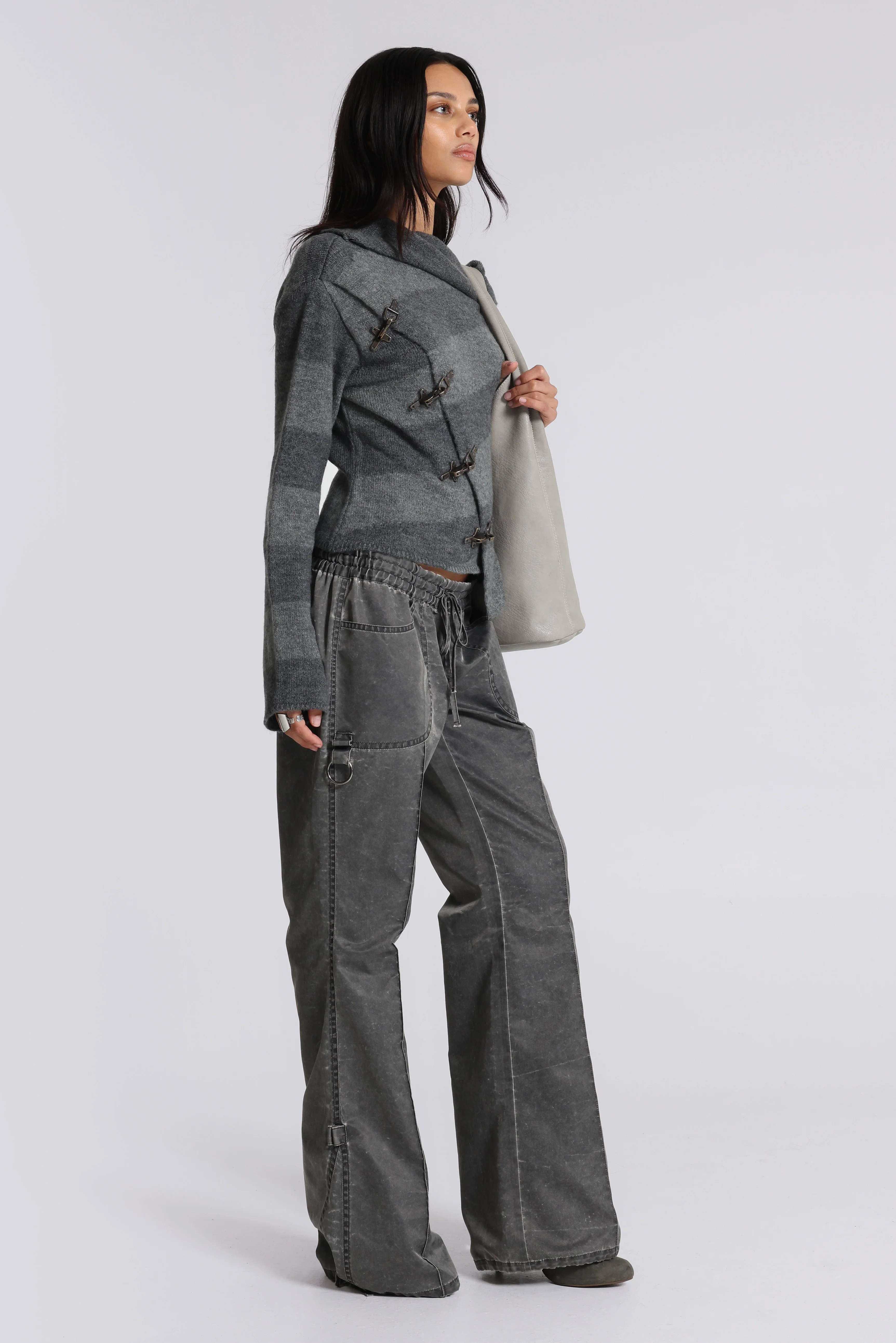 Vire Washed Satin Bootcut Cargos - Image 9