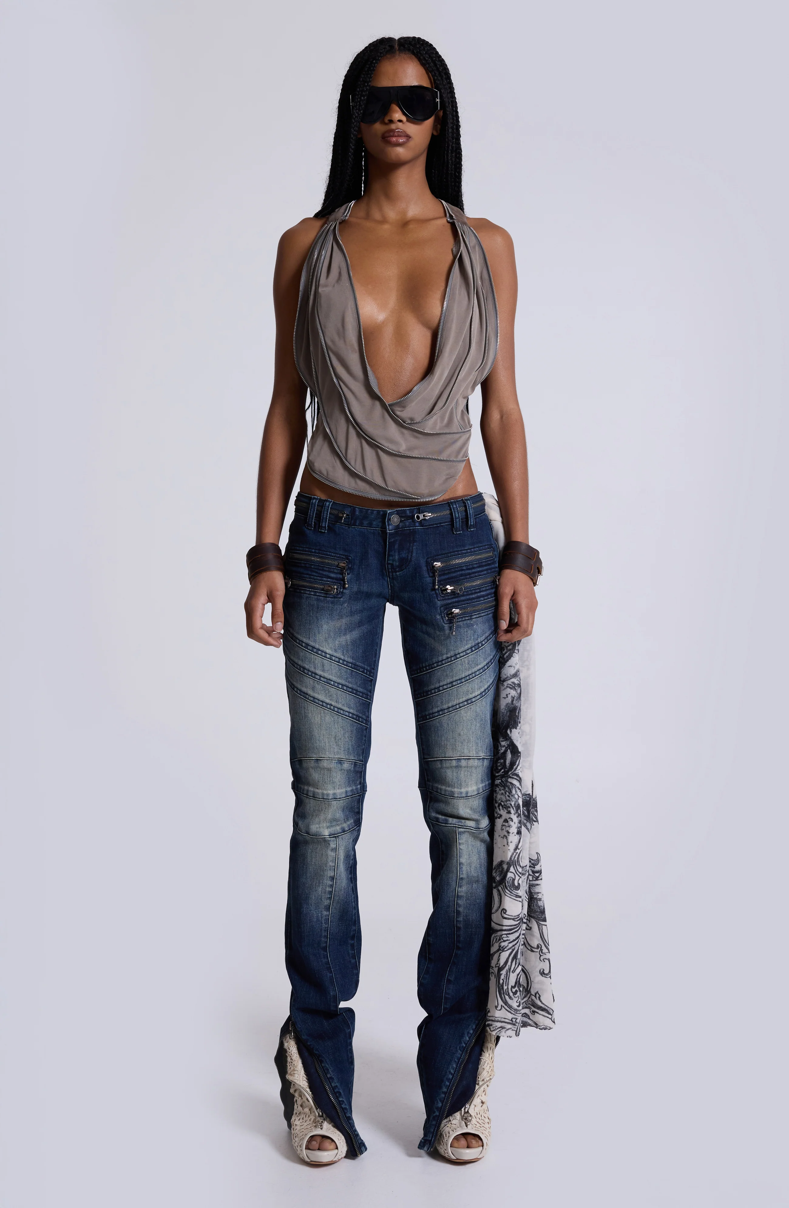 Vrax Cowl Zipper Top - Image 6