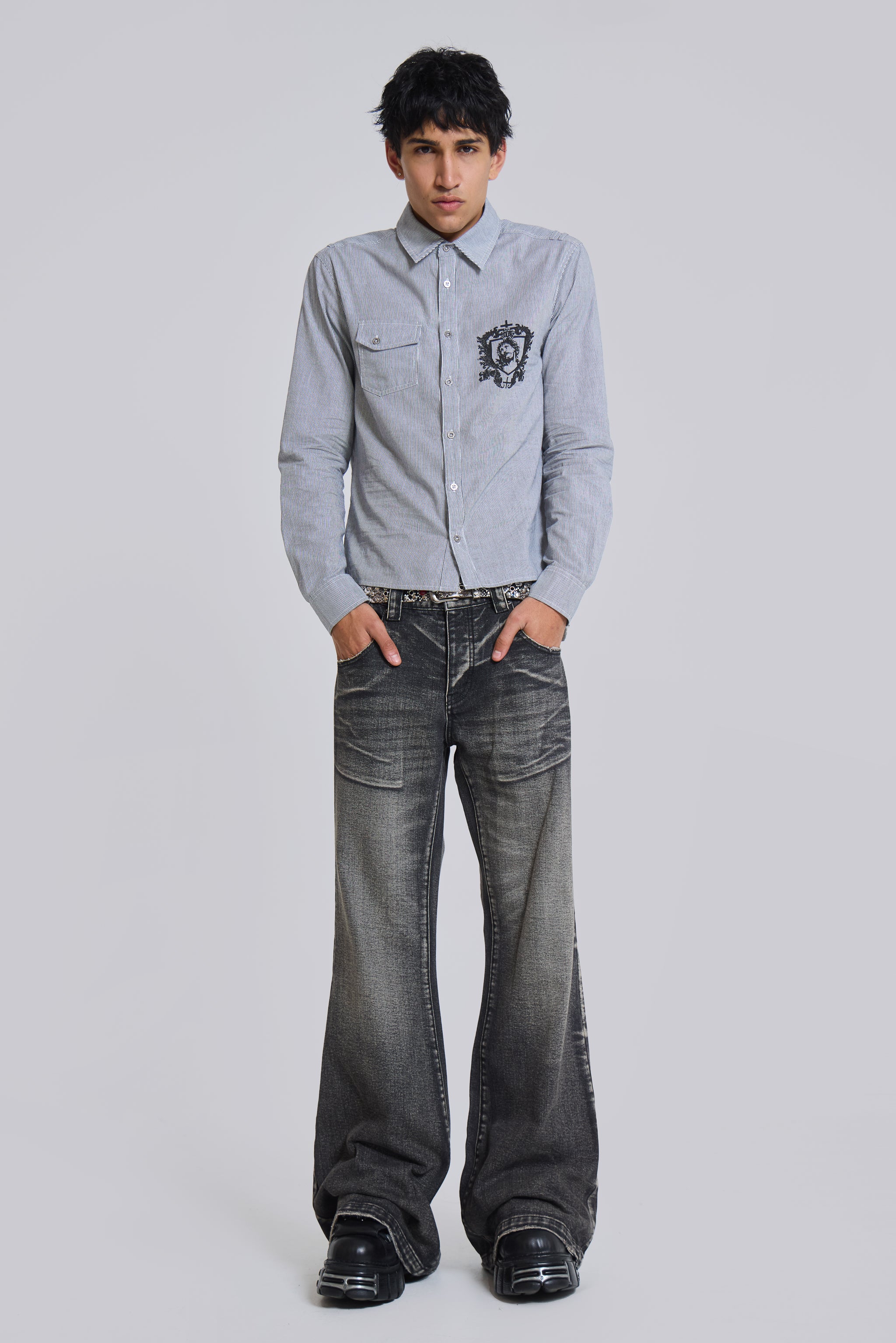 Washed Black Blaze Flared Jeans - Image 10