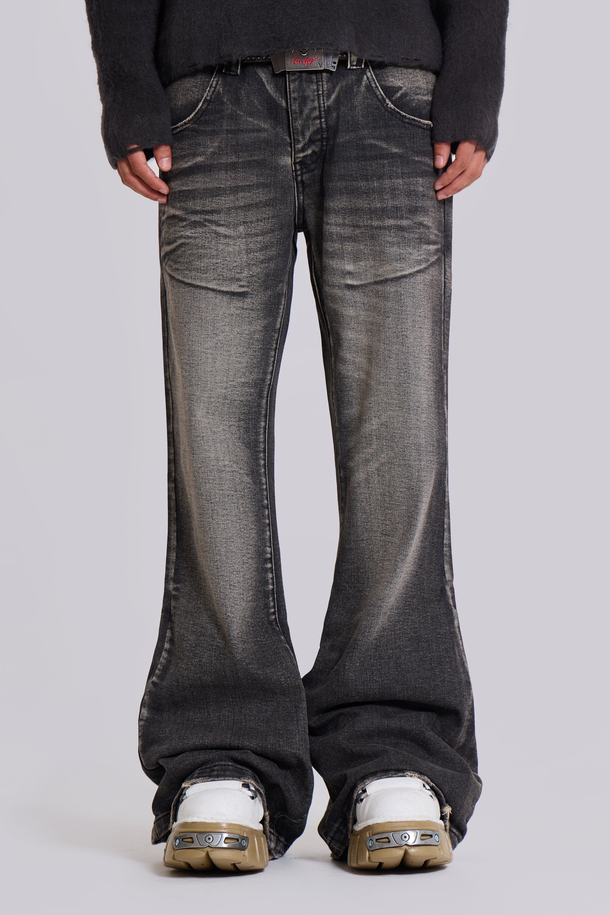 Washed Black Blaze Flared Jeans - Image 16
