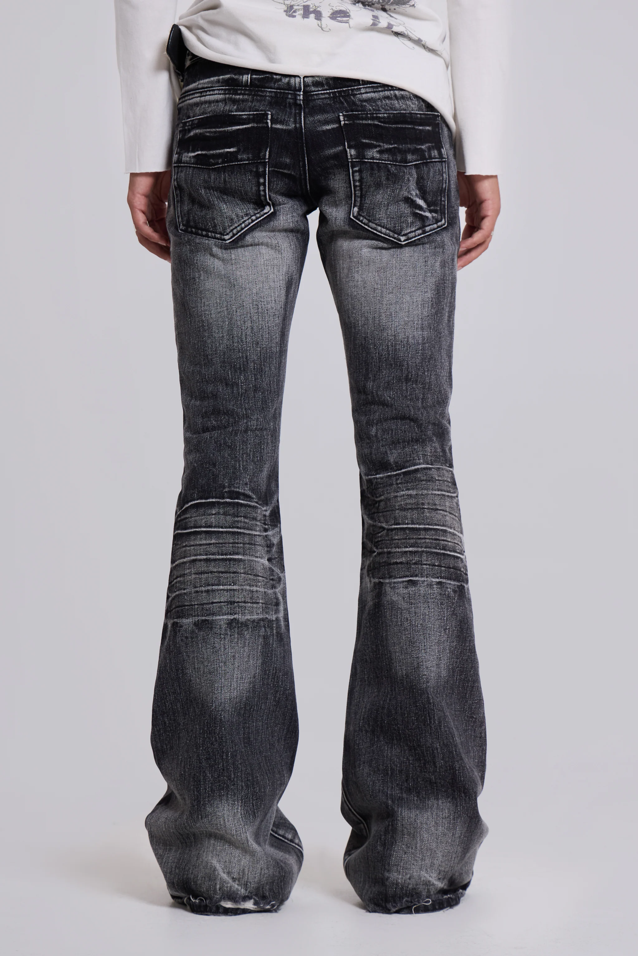 Washed Black Drift Bootcut Jeans - Image 4