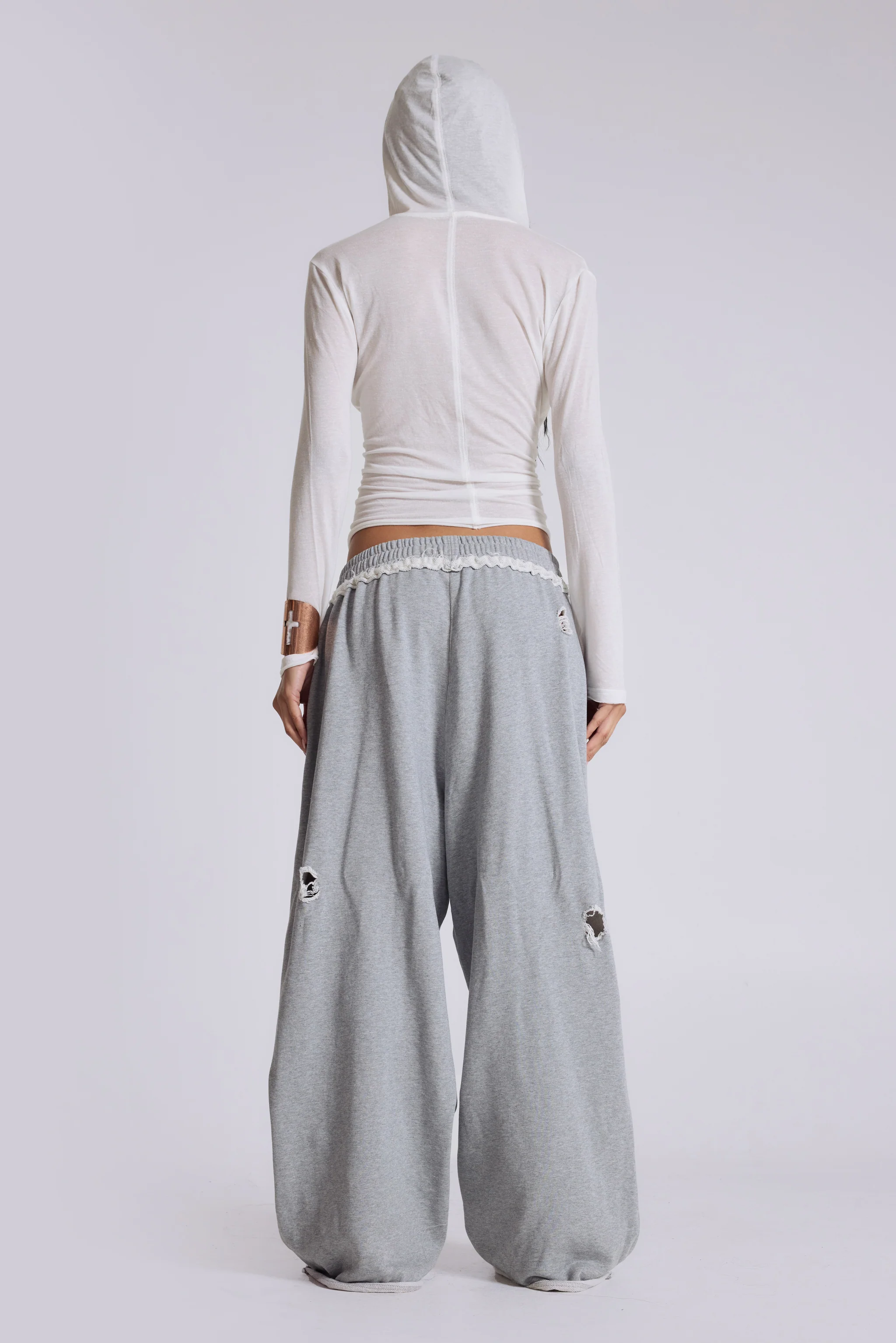 White Marl Mist Hoodie - Image 10