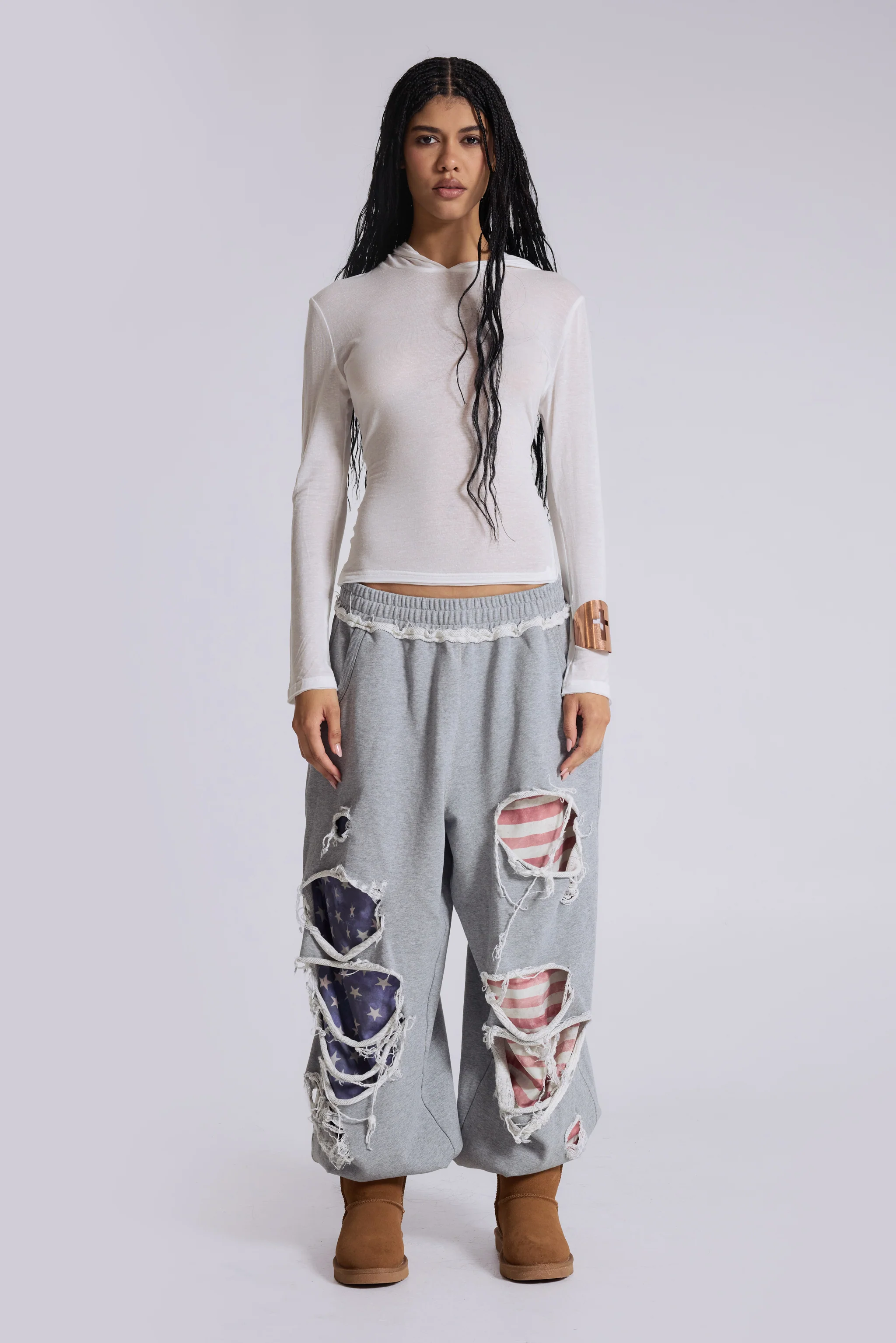White Marl Mist Hoodie - Image 11