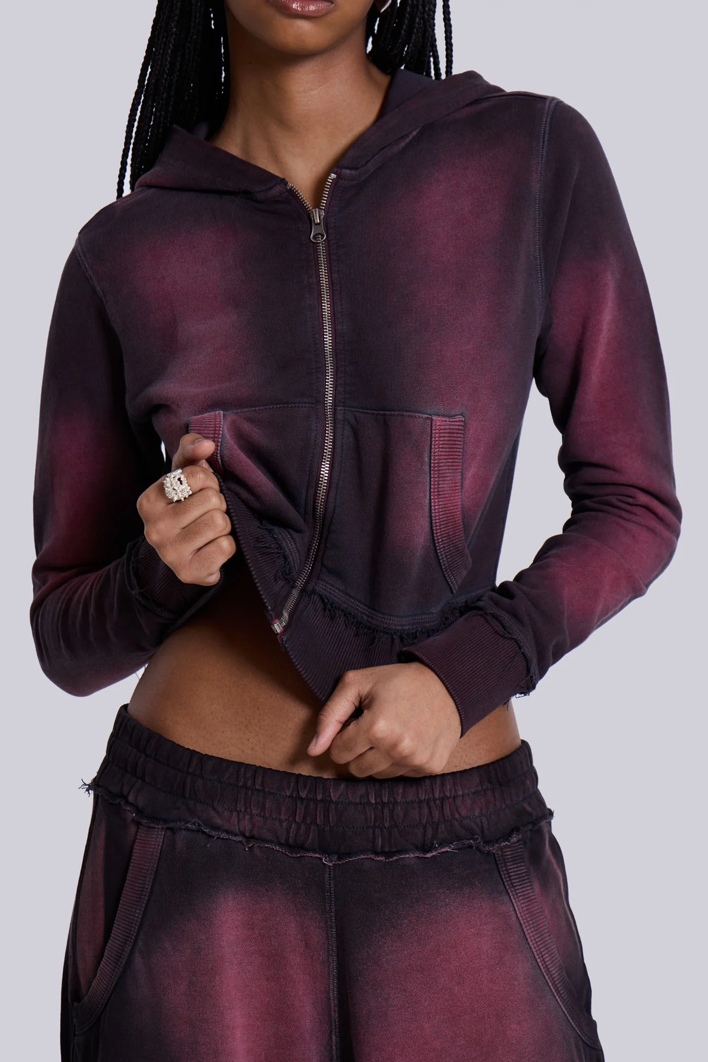 Deep Red Fade Mini Monster Hoodie - Image 2