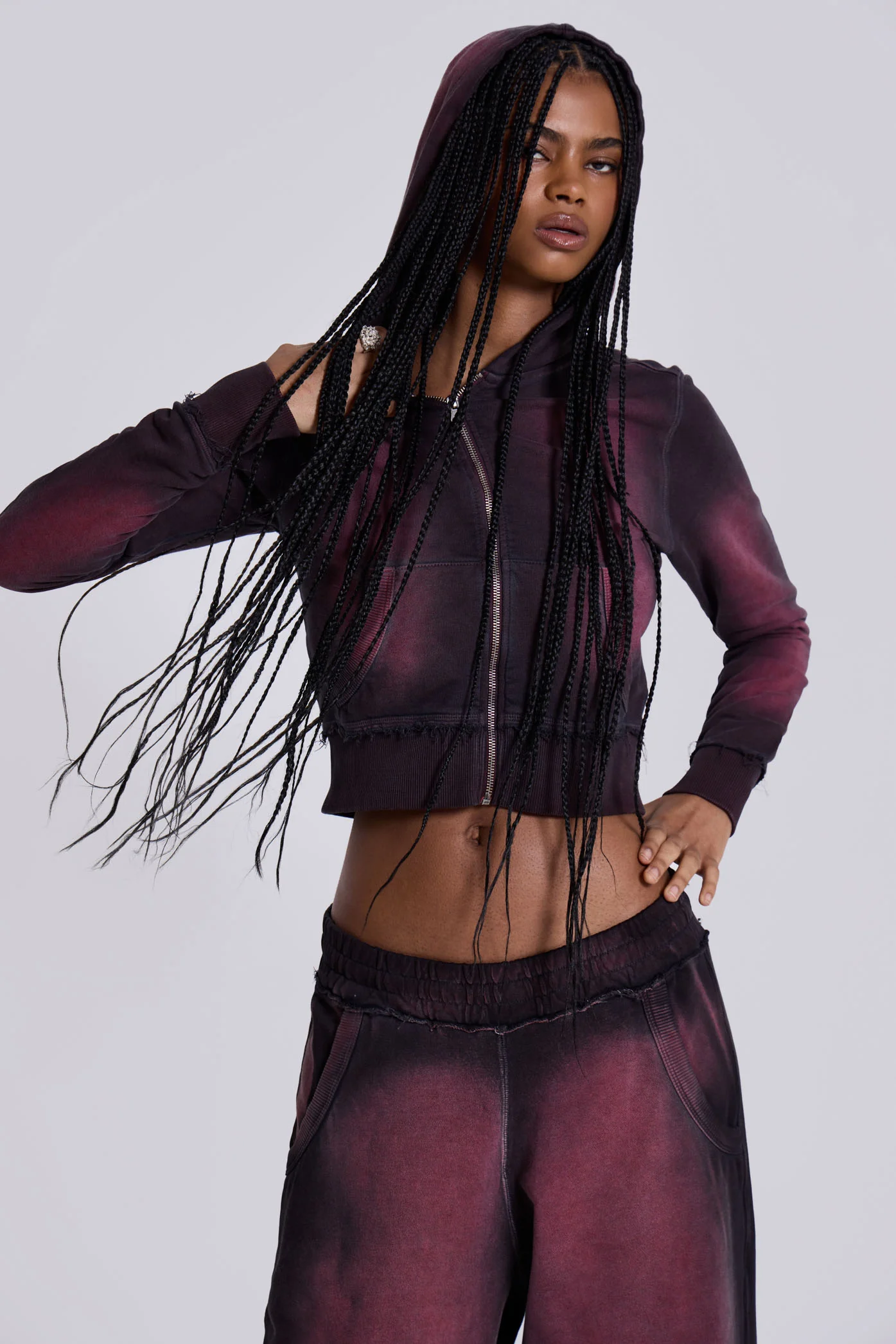 Deep Red Fade Mini Monster Hoodie - Image 8