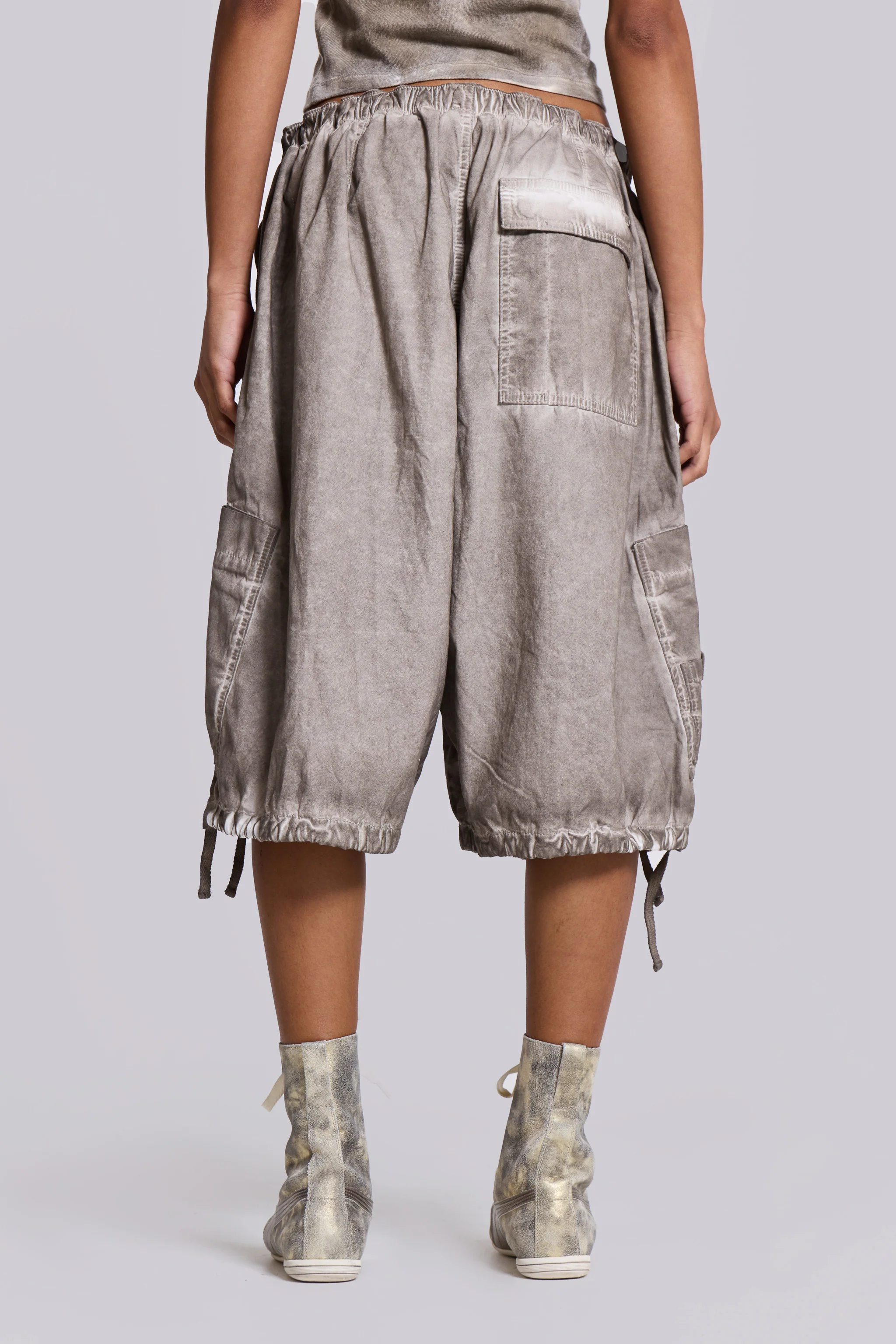 Stone Oil Wash Parachute Shorts - Image 7
