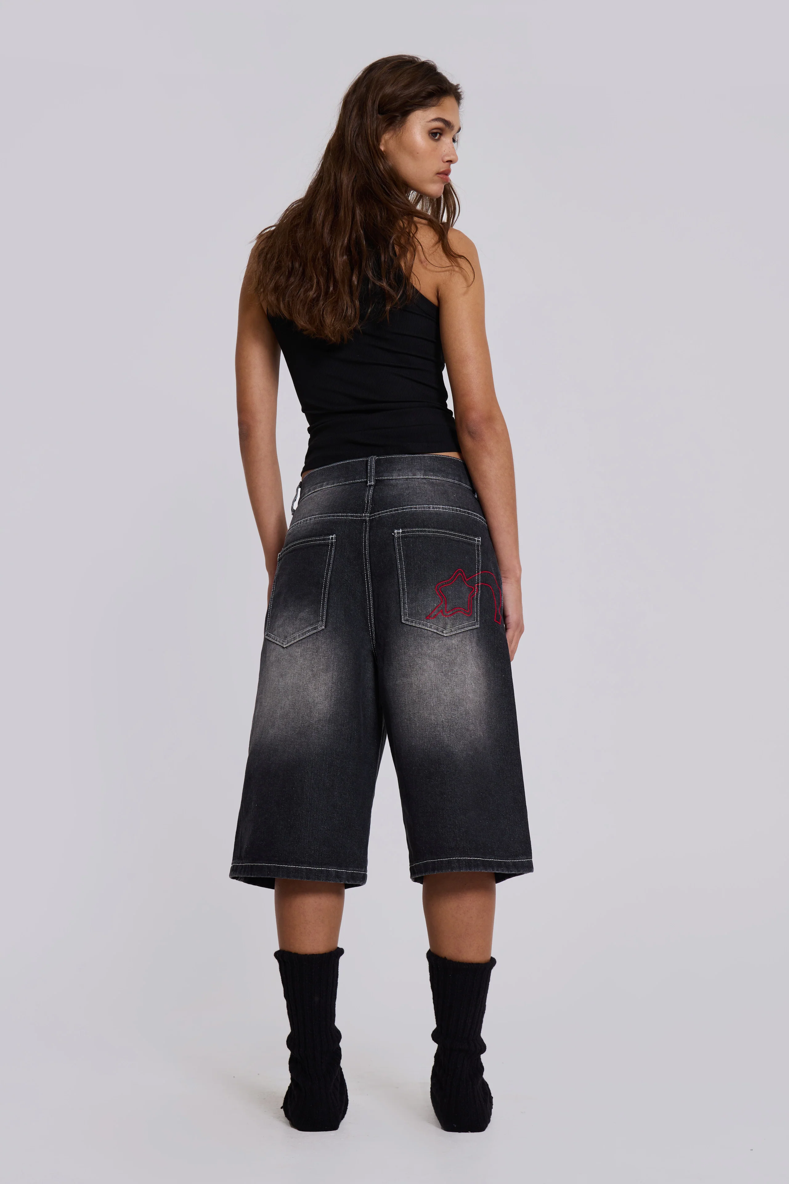 Washed Black Jumbo Jorts - Image 5
