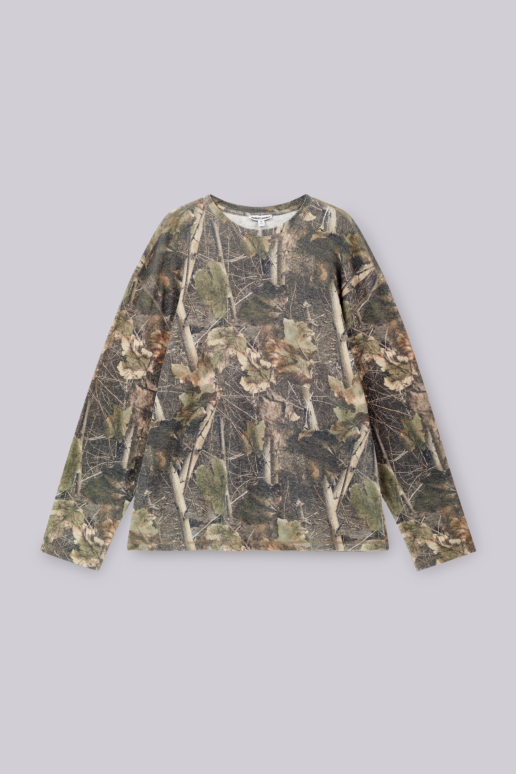 Woodland Camo Waffle Long Sleeve Top - Image 2