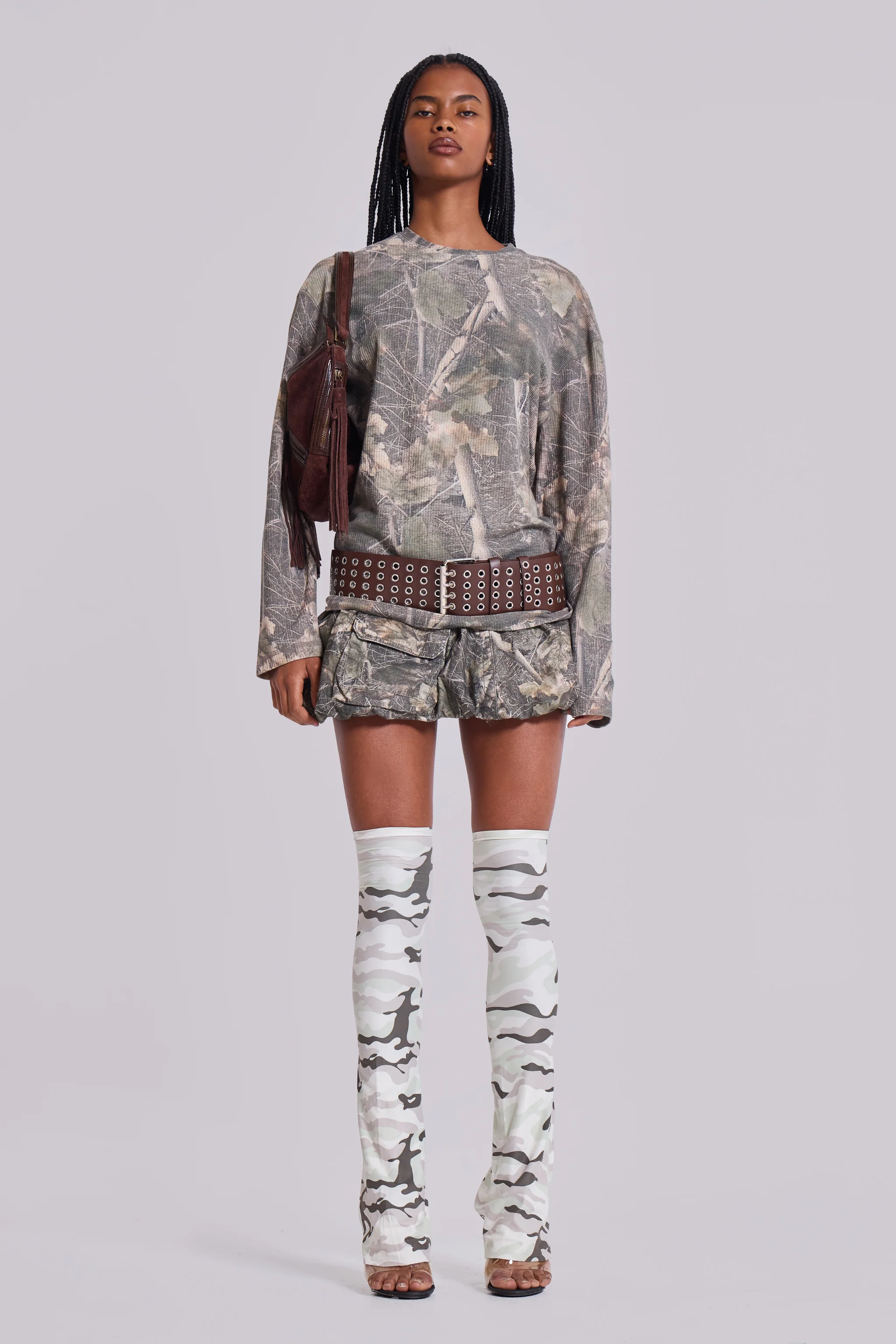 Woodland Camo Waffle Long Sleeve Top - Image 6