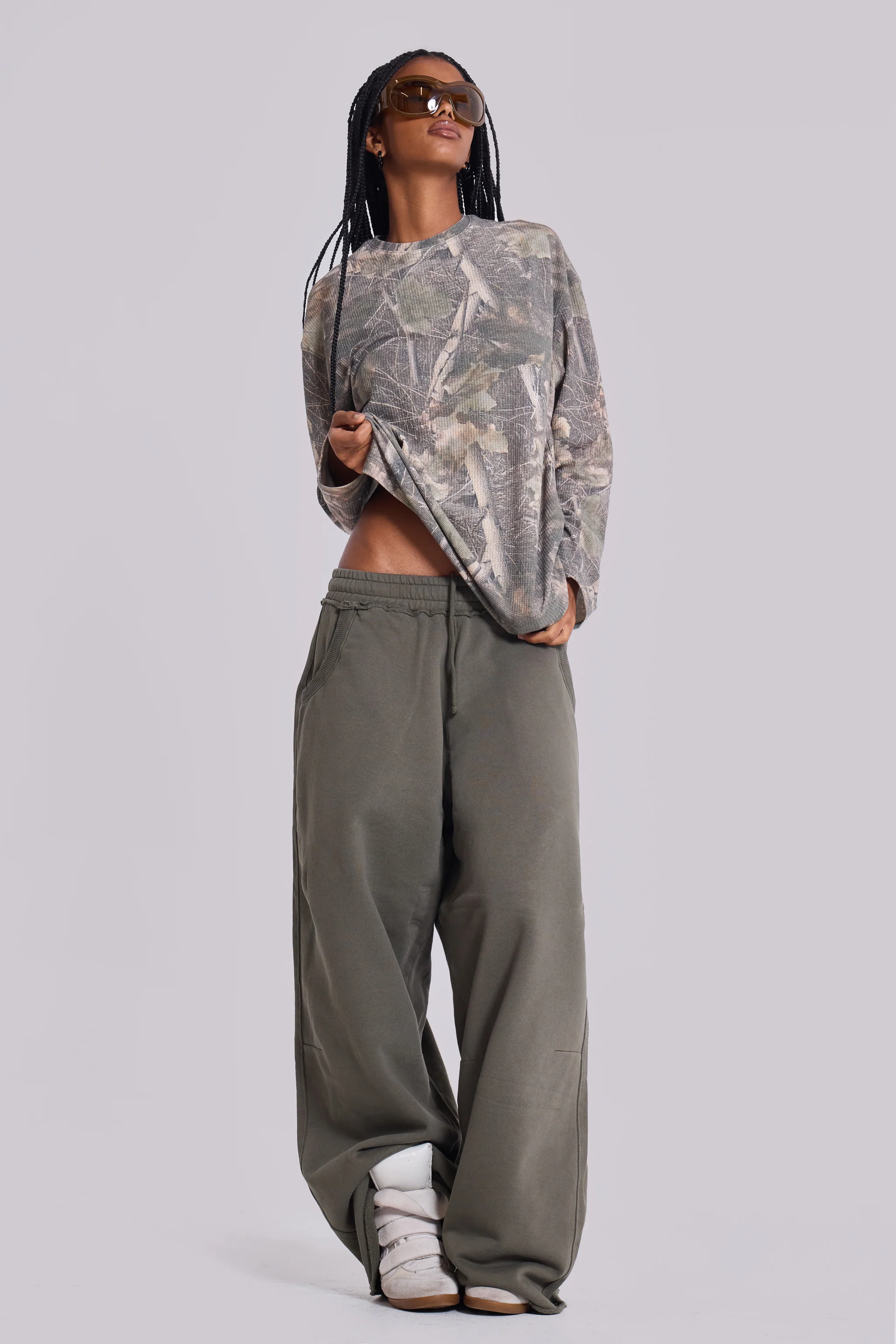 Woodland Camo Waffle Long Sleeve Top - Image 7