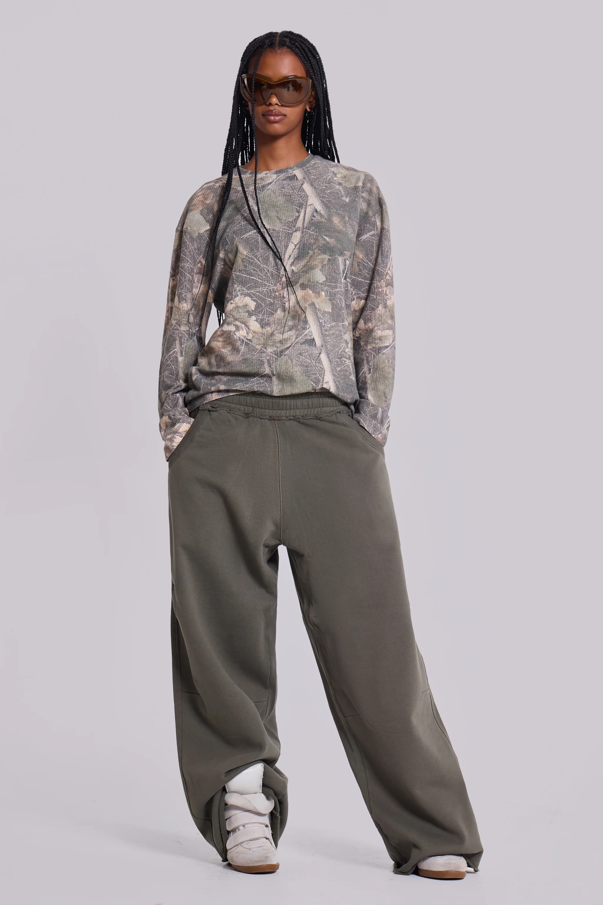 Woodland Camo Waffle Long Sleeve Top - Image 8