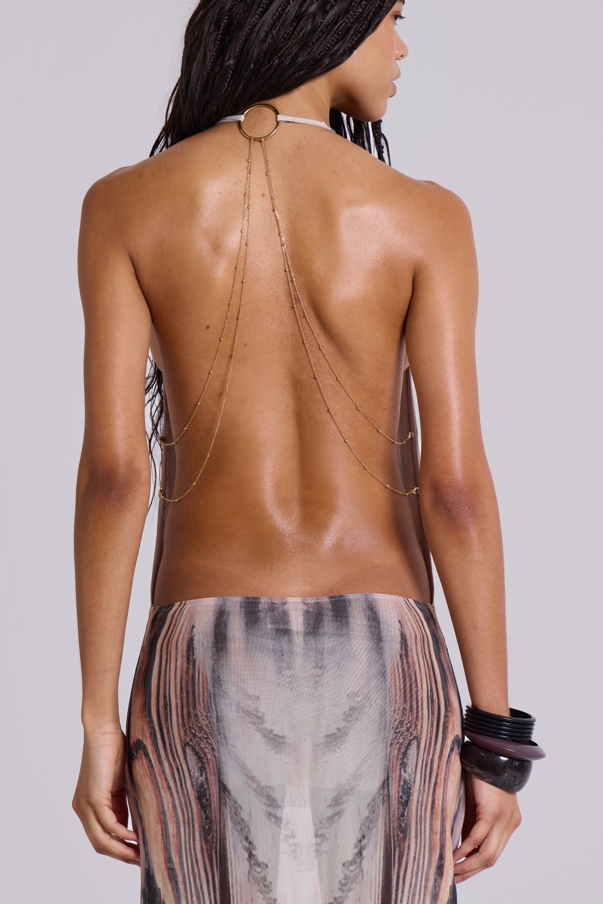 Xaviera Backless Mesh Maxi Dress - Image 4