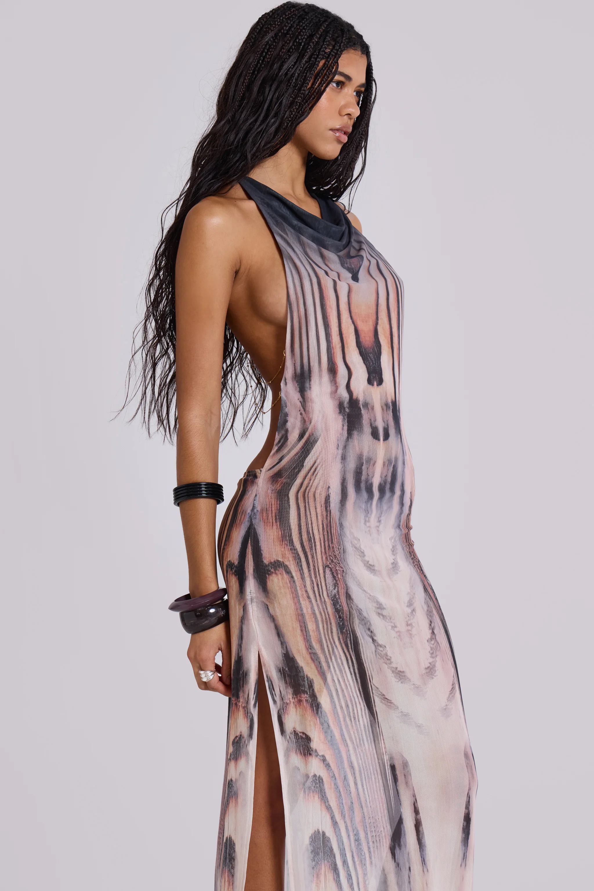 Xaviera Backless Mesh Maxi Dress - Image 5