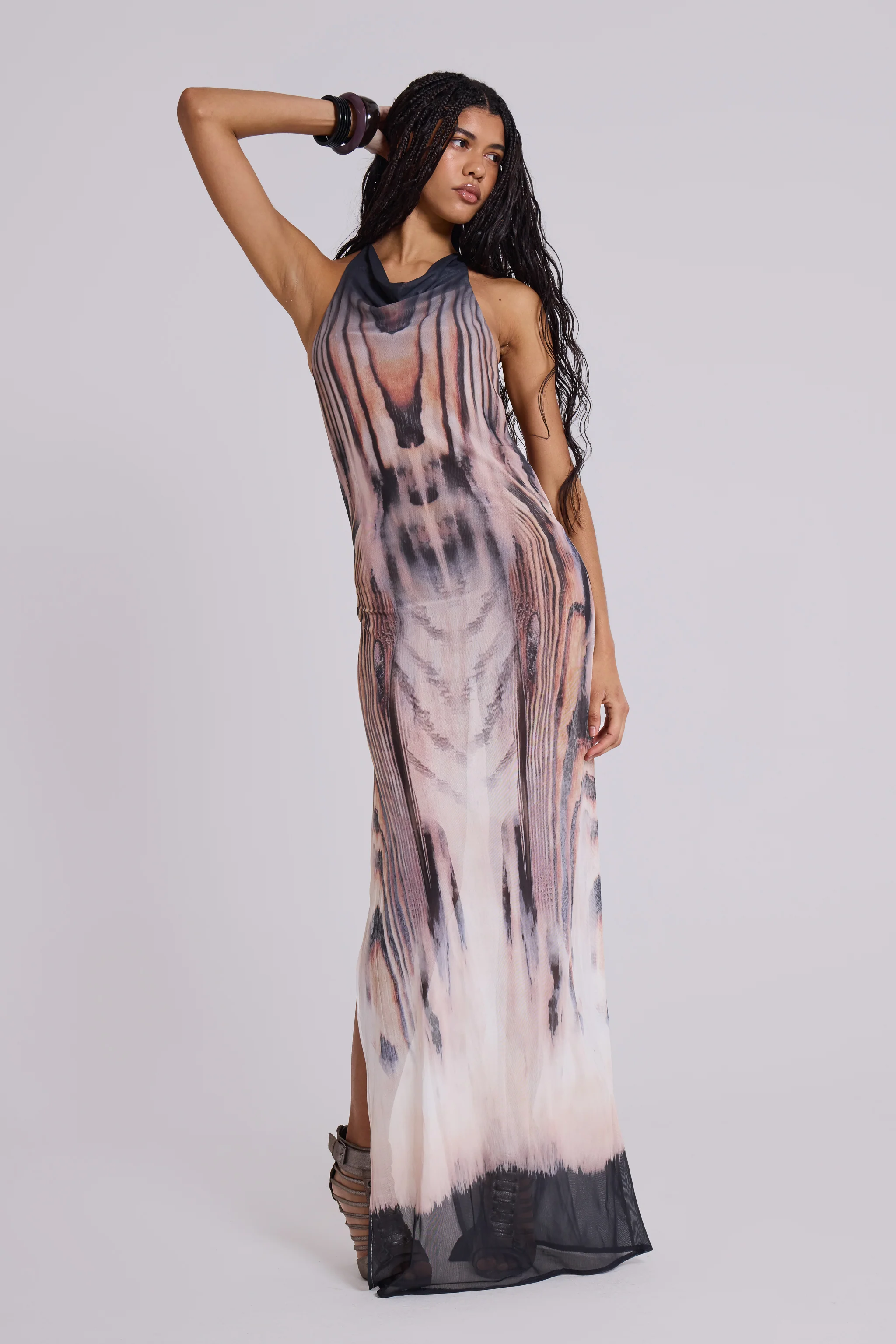 Xaviera Backless Mesh Maxi Dress - Image 7