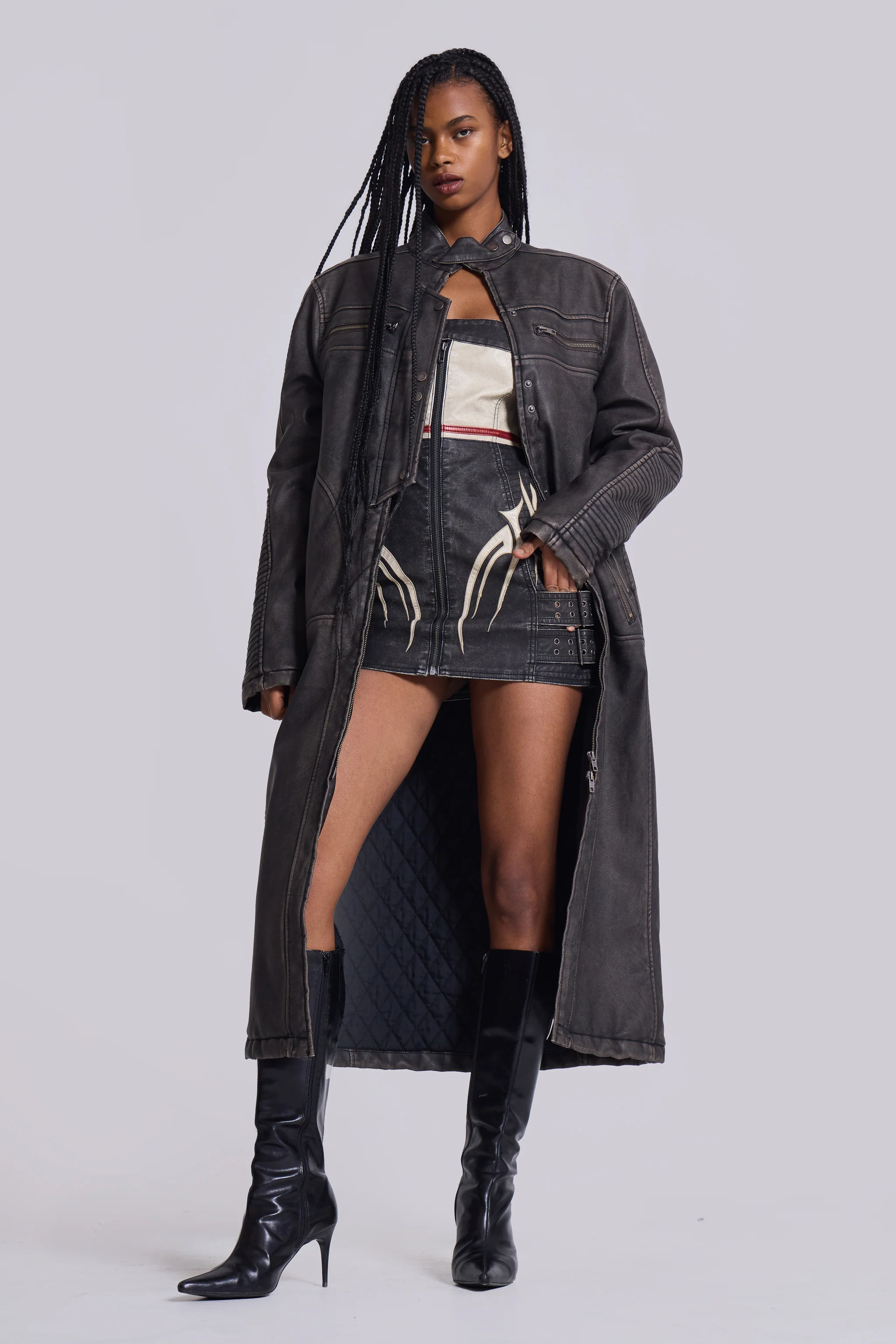 Xiva Motocross Faux Leather Dress - Image 3