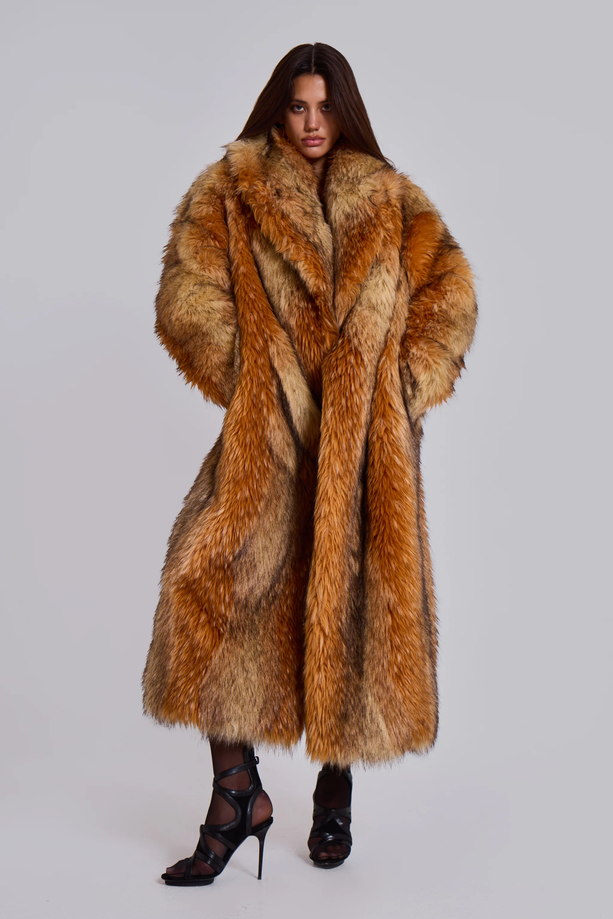 Xylia Faux Fur Maxi Coat - Image 3