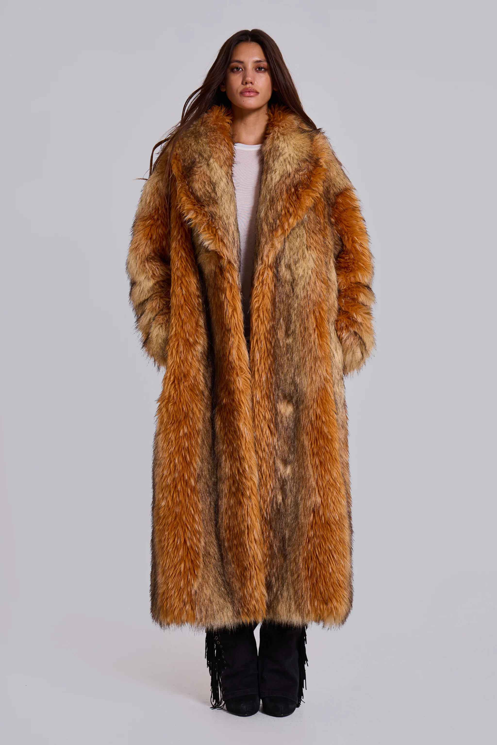 Xylia Faux Fur Maxi Coat - Image 5