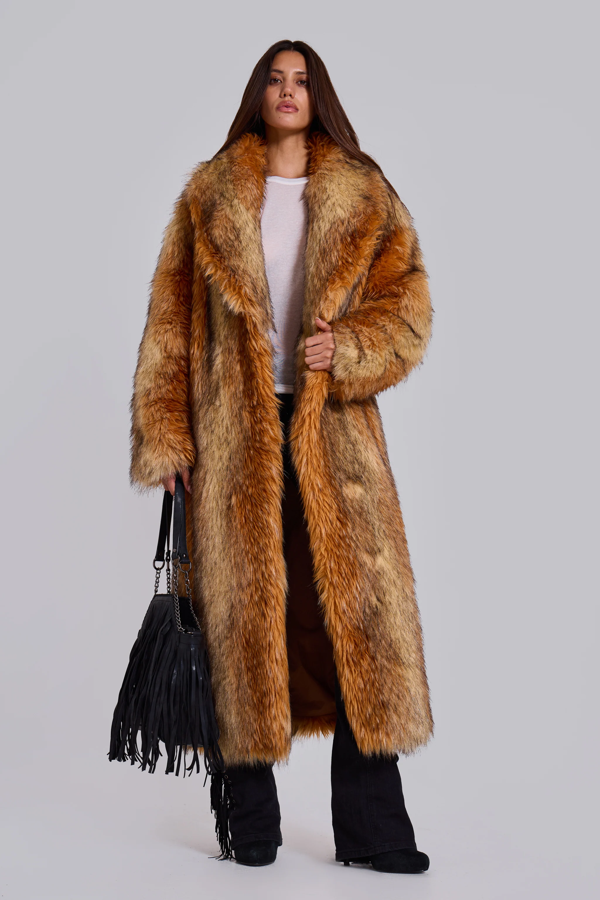 Xylia Faux Fur Maxi Coat - Image 7