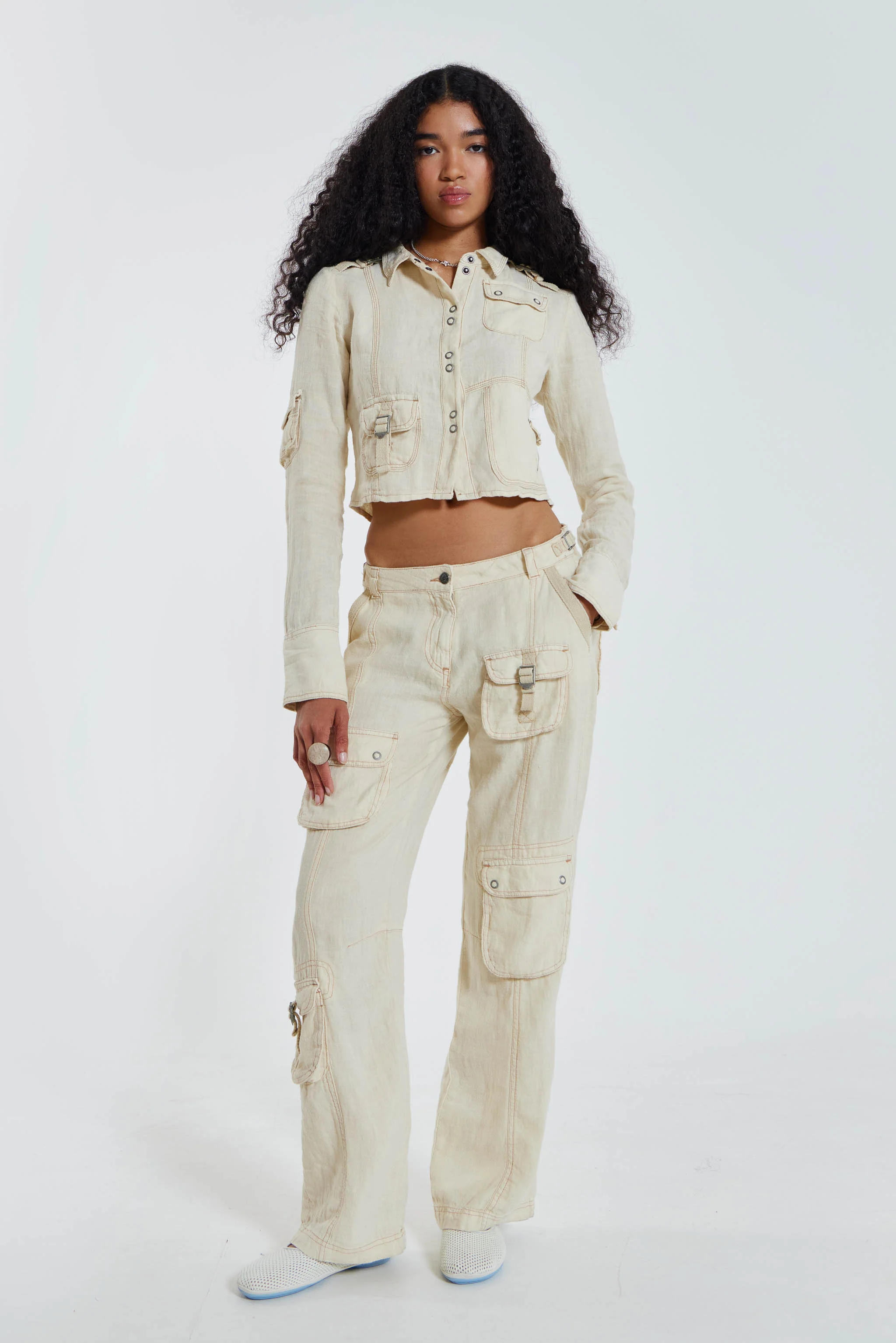 Santal Linen Cargo Shirt - Image 3