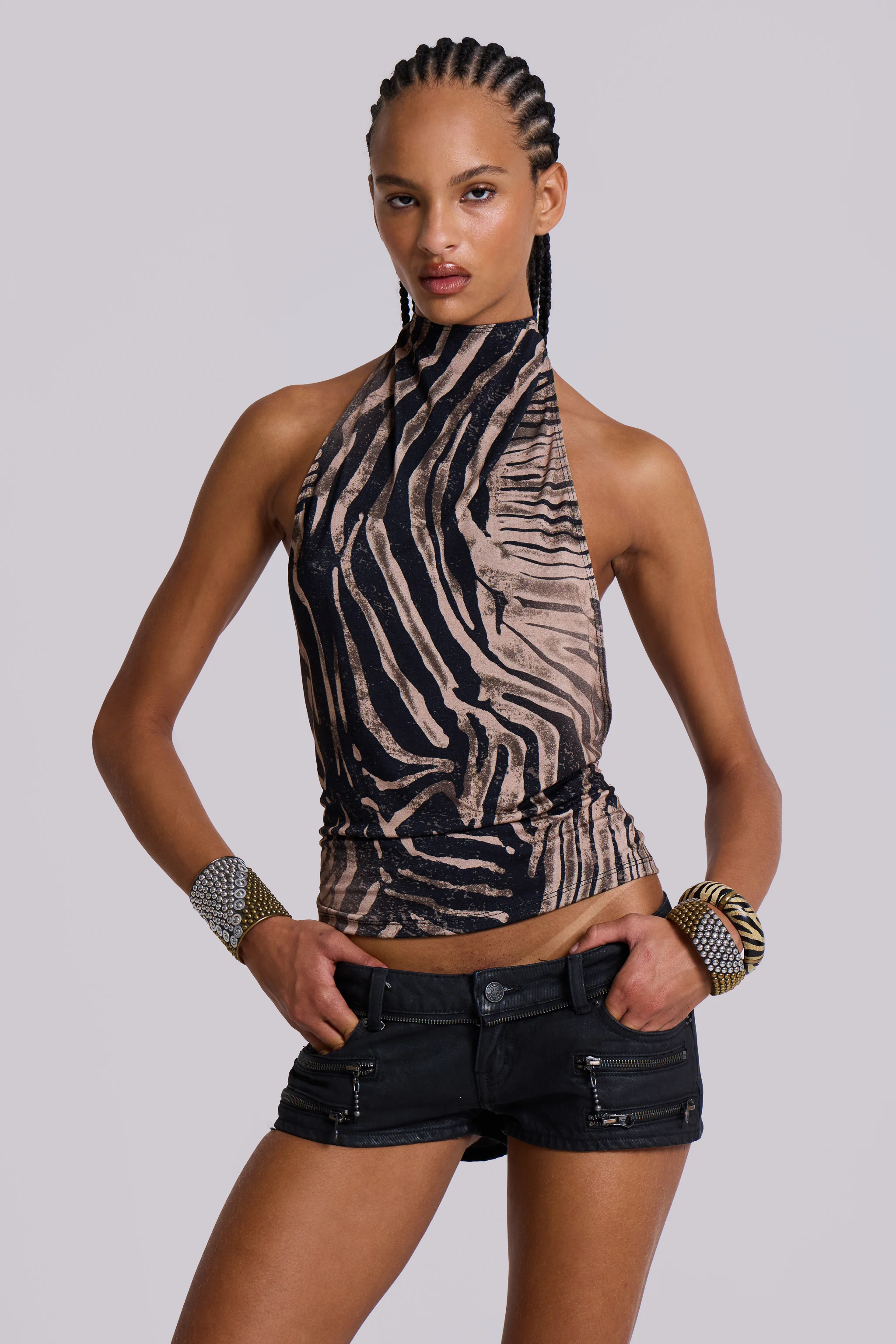 Zebra Zene Backless Top